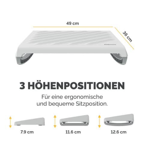 Poggiapiedi Fellowes Breyta™ regolabile 9,8x49x36 cm bianco 100016563